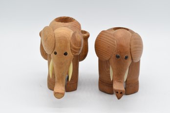 Pair Of Wooden Pen Holders - 2 Total