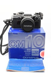 Olympus OM10 SLR Film Camera With 50mm Zukio Lens