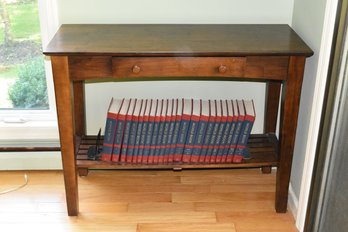 Solid Wood Console Entry Table With Single Drawer Includes Books!