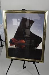 Piano Violin Musical Print Framed