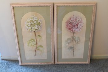 Hydrangea & Lacecap Prints In Wood Frames - 2 Total