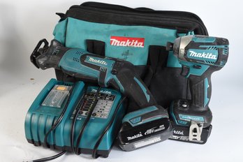 Makita 18v Impact Gun With Reciprocating Saw  XRJ01 & XDT14 Includes Charger