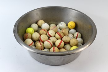 Large Bowl Of Used Golf Balls - Over 30pcs Total