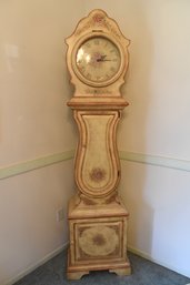 Beautiful Wooden Floor Pedestal Grandfather Style Clock With Cabinets