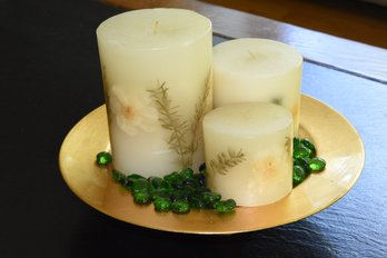 Footed Tray With Candles