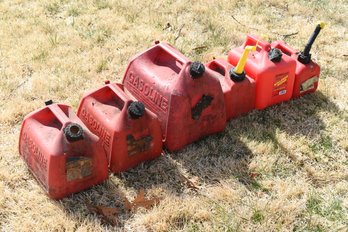 Gas Cans Containers - 6 Total - 1gal 2gal 3gal