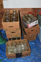 Large Lot Of Mason Jars Without Lids - Over 45 Jars