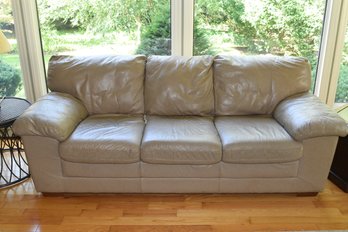 Three Seat Faux Leather Sofa Couch