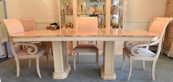 Stunning RIVET Dinning Room Table With 6 Cushioned Chairs Made In Italy