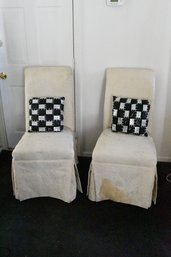 Pair Of Plush High Back Chairs - 2 Total