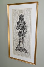 Brass Rubbing On Paper Framed Behind Glazing