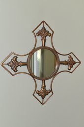 Ornate Round Wall Mirror In Resin Frame