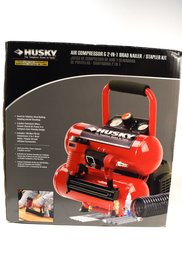 Husky Air Compressor & 2 In 1 Brad Nailer / Stapler Kit - New In Box