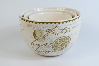 Boston Warehouse Trading Co. Decorative Mixing Bowls - 3 Total