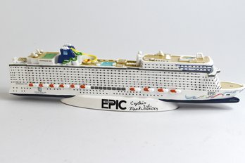 Norwegian Cruise Line Model Ship  'Norwegian EPIC' Signed By Captain Of Ship