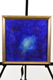 'Blue & Silver' Framed Abstract Landscape Painting
