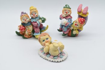 Clowns & Blue Eyed Baby Figures - 3 Total