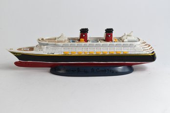 Disney Wonder  Cruise Line Model Ship   Signed By Captain Of Ship
