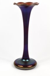 Thin Stemmed Art Glass Lampwork Flower Vase Signed Carlson 79'
