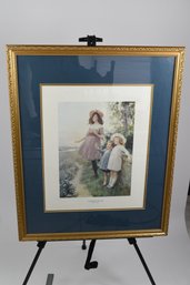 'listening To The Lark' By Percy Tarrant Print In Gold Toned Frame