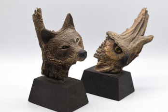 Rick Cain Limited Edition Wolf Trail & Who Sculptures - 2 Total