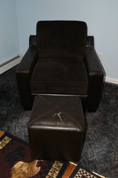 Plush Microfiber Arm Chair With Ottoman