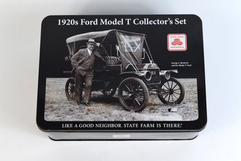 State Farm 1920's Ford Model T Collectors Tin Set W/ Fire Engine & Touring Car
