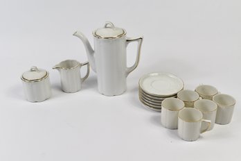 Gold Trimmed Porcelain Tea Set Made In Japan - 15pcs Total