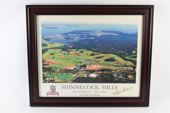 Shinnecock Hills New York Golf Course Framed Aerial Photo Signed By Stephen Mastrorocco