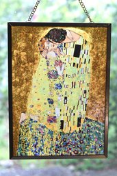 'The Kiss' By Gustav Klimt Done In Stained Glass Panel