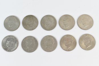 1971 Eisenhower One Dollar Coins US Currency - 10 Total