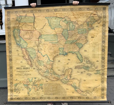 Jacob Monk 1854 Wall Map Of North America (CTF20)
