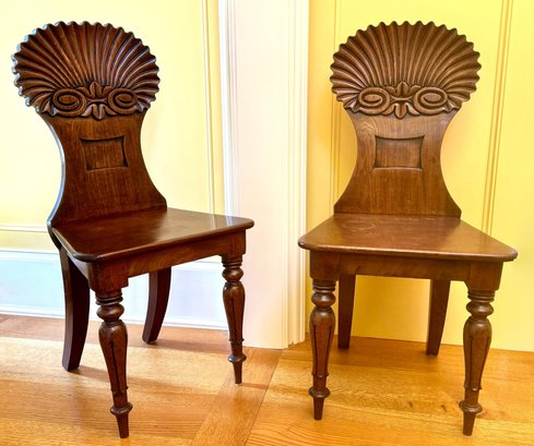 Pr. English Antique Shell Back Chairs (CTF20)