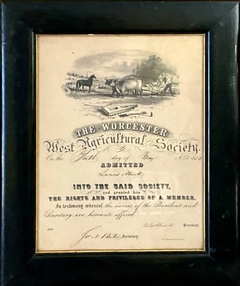 1852 Agricultural Society Document
