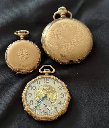 Three Gold Filled Pocket Watches