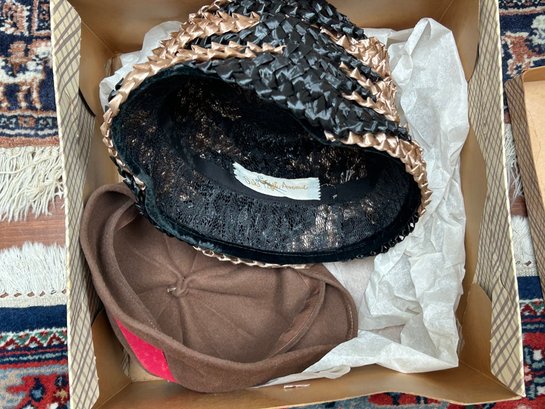 Sak Fifth Avenue Hat & Hat Box