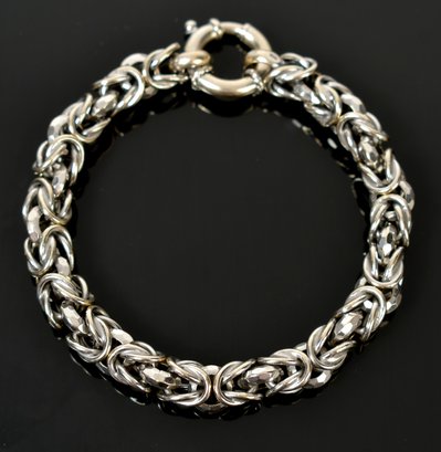 14k White Gold Byzantine Link Bracelet (CTF10)