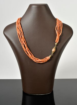 Antique Coral Bead Necklace (CTF10)