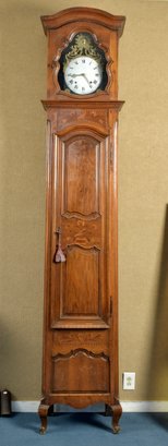 Exceptional 19th C. French Inlaid Walnut Tall Case Clock (CTF60)