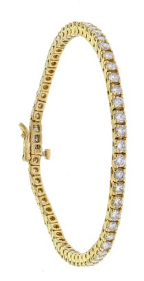 14 K Yellow Gold & Diamond Tennis Bracelet (CTF10)