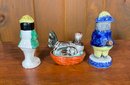 Vintage Staffordshire Salt And Peppers & Hen On Nest (CTF10)