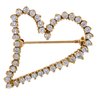 18k Gold And Diamond Heart Shaped Pin (CTF10)
