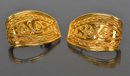 18k Gold And Diamond Etruscan Style Earrings (CTF10)