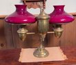Antique Brass Double Student Lamp (CTF20)