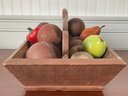 Antique Wooden Cutlery Tray With Wooden Fruit (CTF10)