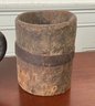 Vintage Leather Tankard With Antique Wood Vessel And Ladle (CTF10)