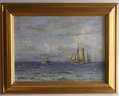 Vintage C. Arnesen Oil On Canvas, Ships (CTF10)