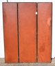 Vintage Louis K. Harlow Painted Leather Three Panel Room Screen (CTF30)