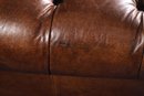 Restoration Hardware Tufted Leather Club Chair And Ottoman (1 Of 2) (CTF50)