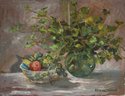 Ursula Ward Oil On Canvas, Still Life Fruit And Flowers (CTF10)